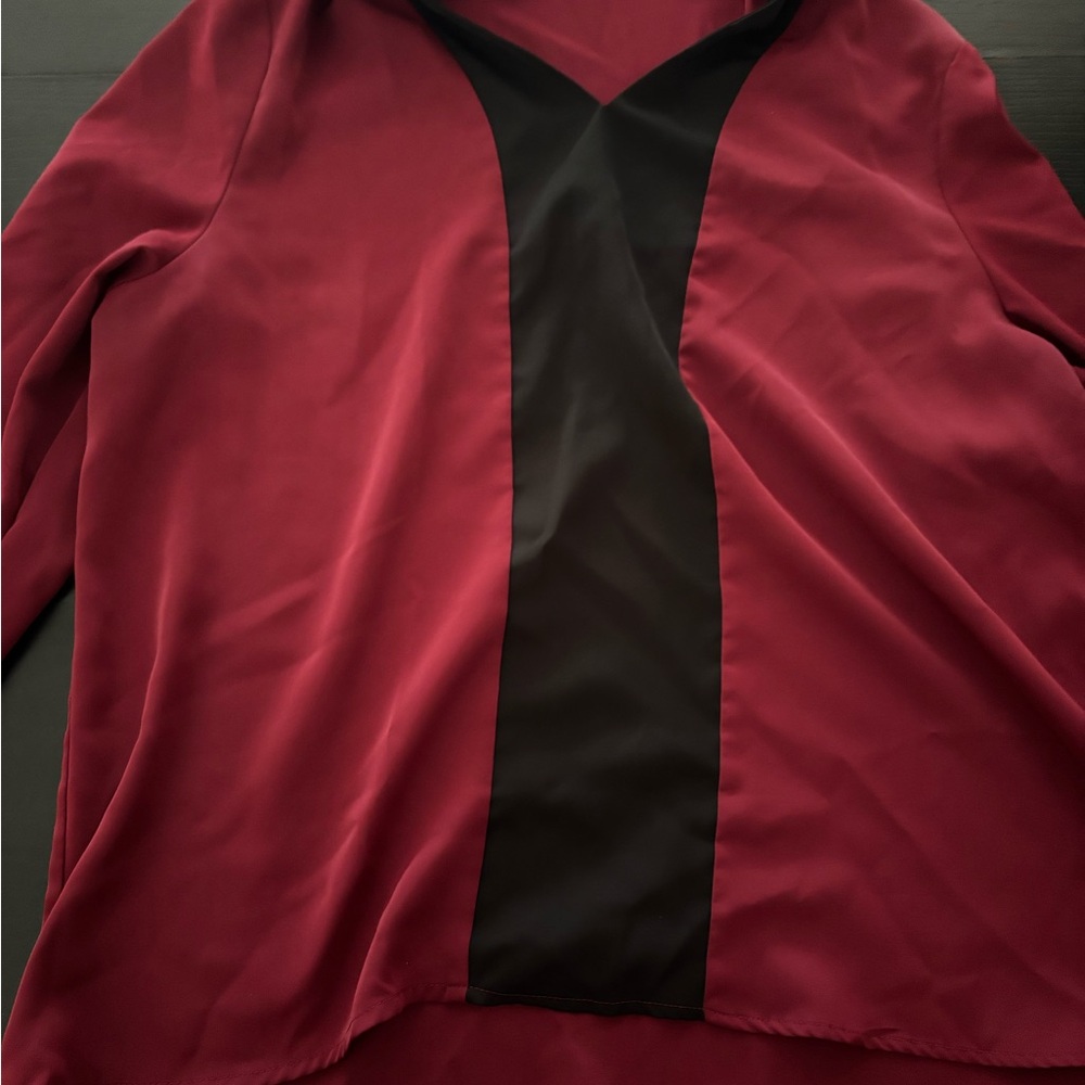 Chic Red and Black Blouse